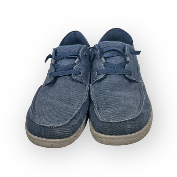 SKECHERS Men's Size 10.5 Melson Volgo Slip-On Loafer Blue Gray Canvas Shoe - Picture 3 of 7